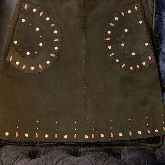 LAST CHANCE ✨ NWT Sandro🖤$600 GENUINE LEATHER Skirt - Picture 5 of 6